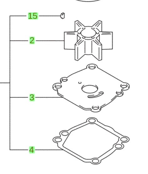 Suzuki DF60/70 08-2009 water pump repair kit