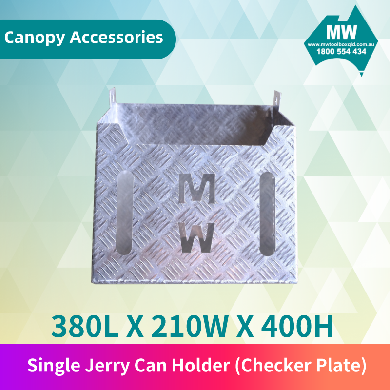Single Jerry Can Holder Checker Plate